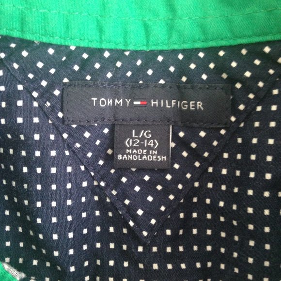 Tommy Hilfiger - Navy Polka Dot Button Down Shirt - Picture 10 of 12
